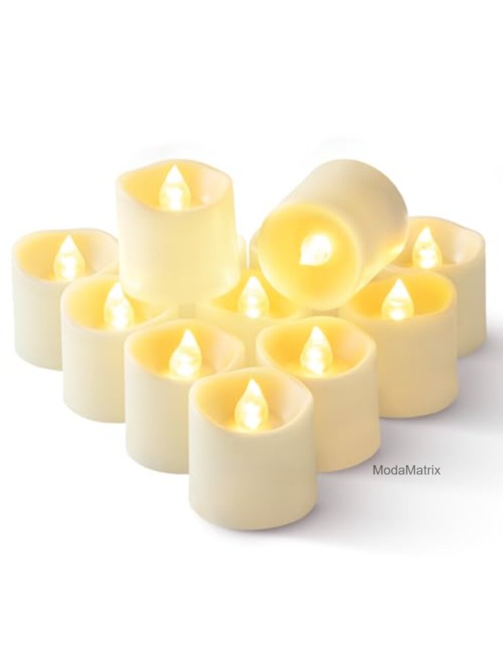6H Timer Flameless LED Votive Tealights 12 Pack Battery Operated